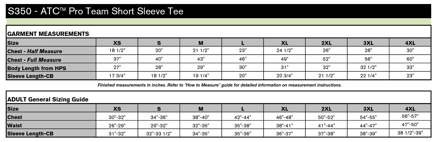 S350-SIZE-CHART