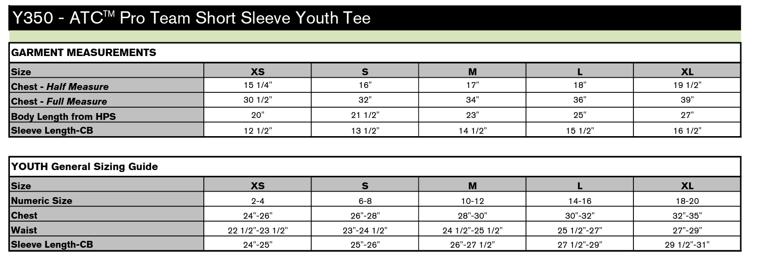 Y350-SIZE-CHART